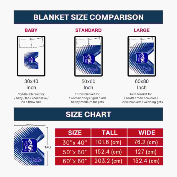 duke blue devils diagonal stripes blue blanket trendy
