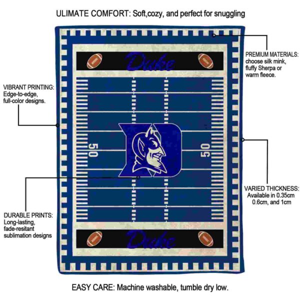 duke blue devils football field blue blanket new arrival