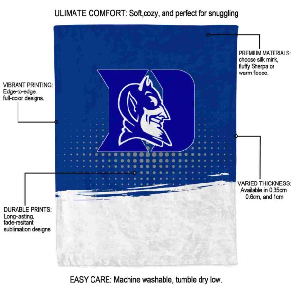 duke blue devils gradient dots blue blanket new arrival