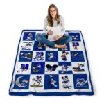duke blue devils mickey minnie blue white blanket high quality