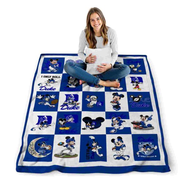 duke blue devils mickey minnie blue white blanket high quality