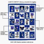 duke blue devils mickey minnie blue white blanket new arrival