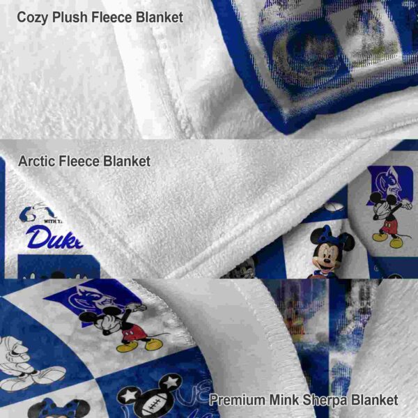 duke blue devils mickey minnie blue white blanket premium grade