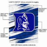 duke blue devils paint streaks blue white blanket best selling
