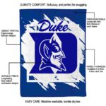 duke blue devils splatter effect blue blanket best selling