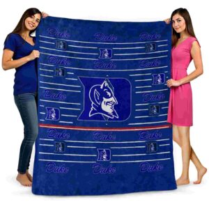 duke blue devils striped pattern blue blanket fashion forward