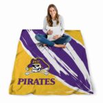 east carolina pirates brushstrokes purple white blanket best selling