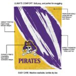 east carolina pirates brushstrokes purple white blanket best selling