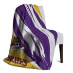 east carolina pirates brushstrokes purple white blanket best selling