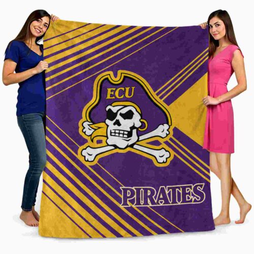 east carolina pirates diagonal stripes purple blanket fashion forward