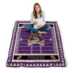 east carolina pirates football field purple blanket best selling