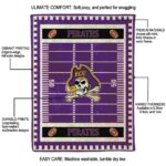 east carolina pirates football field purple blanket best selling
