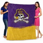 east carolina pirates gradient dots purple blanket best selling
