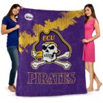 east carolina pirates grunge texture purple blanket best selling