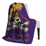 east carolina pirates grunge texture purple blanket best selling