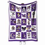 east carolina pirates mickey minnie purple white blanket best selling