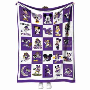 east carolina pirates mickey minnie purple white blanket best selling