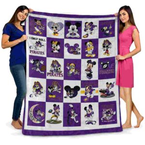 east carolina pirates mickey minnie purple white blanket fashion forward