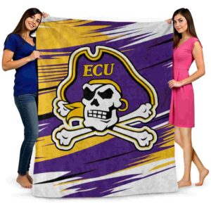 east carolina pirates paint streaks purple white blanket fashion forward