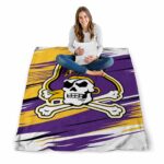 east carolina pirates paint streaks purple white blanket best selling