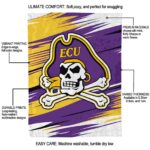 east carolina pirates paint streaks purple white blanket best selling