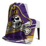 east carolina pirates paint streaks purple white blanket best selling