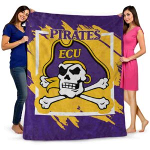 east carolina pirates splatter effect purple blanket fashion forward