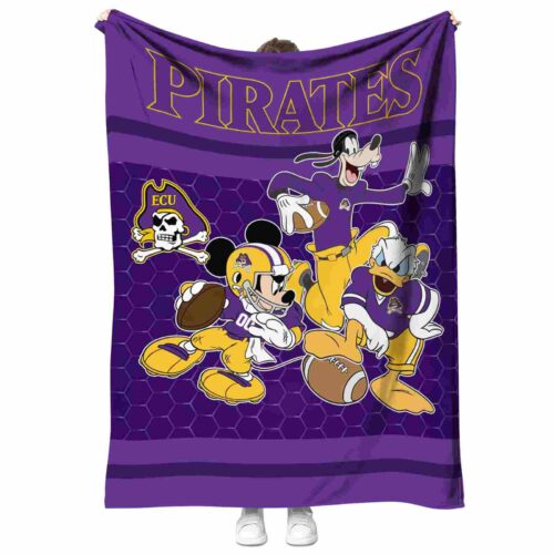 east carolina pirates three musketeers purple blanket best selling