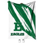 eastern michigan eagles brushstrokes green white blanket best selling
