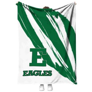eastern michigan eagles brushstrokes green white blanket best selling