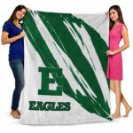 eastern michigan eagles brushstrokes green white blanket best selling