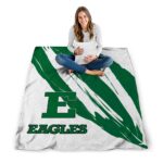 eastern michigan eagles brushstrokes green white blanket best selling