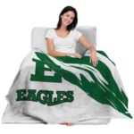 eastern michigan eagles brushstrokes green white blanket best selling
