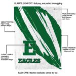 eastern michigan eagles brushstrokes green white blanket best selling