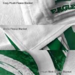 eastern michigan eagles brushstrokes green white blanket best selling