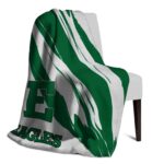 eastern michigan eagles brushstrokes green white blanket best selling