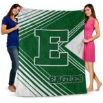 eastern michigan eagles diagonal stripes green blanket best selling