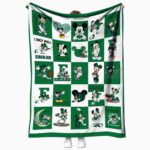 Eastern Michigan Eagles Mickey Minnie Green White Blanket 1 eastern michigan eagles mickey minnie green white blanket best selling