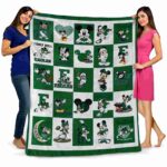 eastern michigan eagles mickey minnie green white blanket best selling