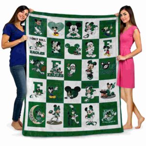 eastern michigan eagles mickey minnie green white blanket fashion forward