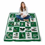 eastern michigan eagles mickey minnie green white blanket best selling