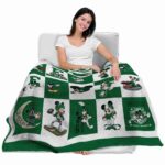 eastern michigan eagles mickey minnie green white blanket best selling
