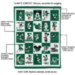 eastern michigan eagles mickey minnie green white blanket best selling