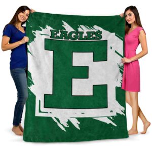 eastern michigan eagles splatter effect green blanket fashion forward