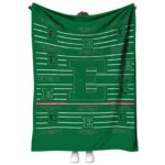 eastern michigan eagles striped pattern green blanket best selling