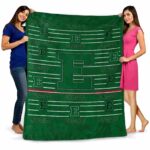 eastern michigan eagles striped pattern green blanket best selling