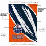 edmonton oilers brushstrokes blue white blanket new arrival