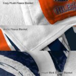 edmonton oilers brushstrokes blue white blanket premium grade