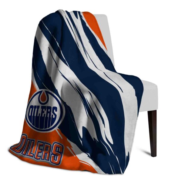 edmonton oilers brushstrokes blue white blanket top rated