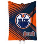edmonton oilers diagonal stripes blue blanket best selling